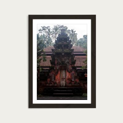 Bombinate.com Bali Hindu Tempels and Palms Art Print Black Frame