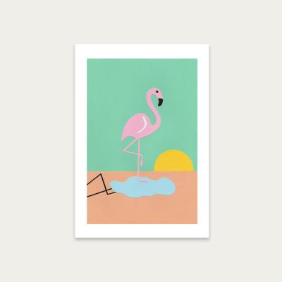 Bombinate.com Flamingo Herbert Art Print Unframed
