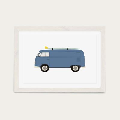 Bombinate.com Bus Art Print White Frame