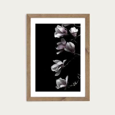 Bombinate.com Magnolia in Black Art Print Oak Frame