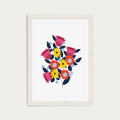Bombinate.com Spring Flowers Art Print White Frame