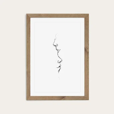 Bombinate.com Oak Frame Kiss Me By Your Heart Art Print