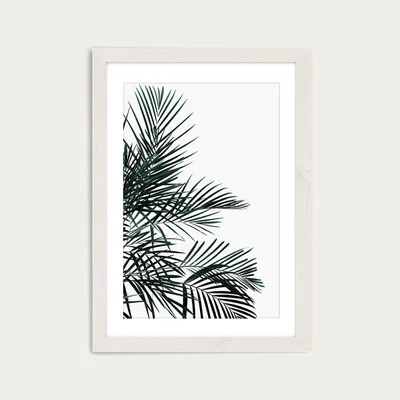 Bombinate.com Minimal Palm Leaf Art Print White Frame