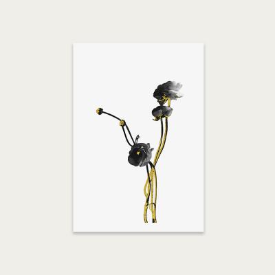 Bombinate.com Flower Minimal Black and Gold 4 Art Print Unframed