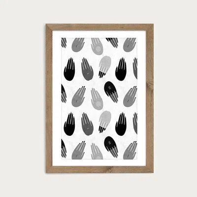 Bombinate.com High Five Art Print Oak Frame