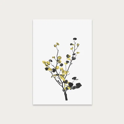 Bombinate.com Flower Minimal Black and Gold 7 Art Print Unframed