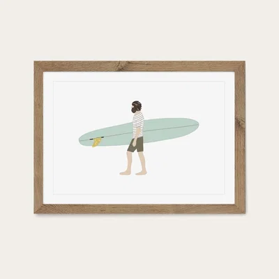 Bombinate.com Rad Rider Art Print Oak Frame