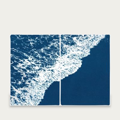 Bombinate.com Deep Blue Sandy Shore Handmade Cyanotype Art Print