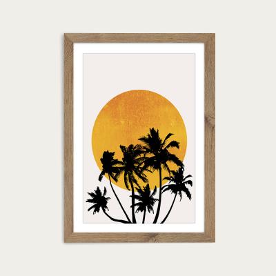 Bombinate.com Miami Beach Sunset Art Print Oak Frame