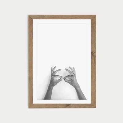 Bombinate.com Hands 6 – Be Batman, Be Brave Art Print Oak Frame