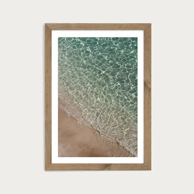 Bombinate.com Where Sand and Water Meet Art Print Oak Frame