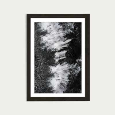 Bombinate.com Black and White Water Cascade Art Print Black Frame