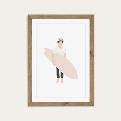 Bombinate.com Grom Art Print Oak Frame