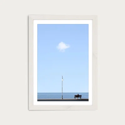 Bombinate.com Lonely Bench Cloud Art Print White Frame