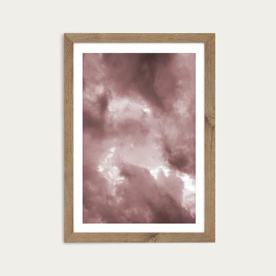 Bombinate.com Blush Clouds Art Print Oak Frame