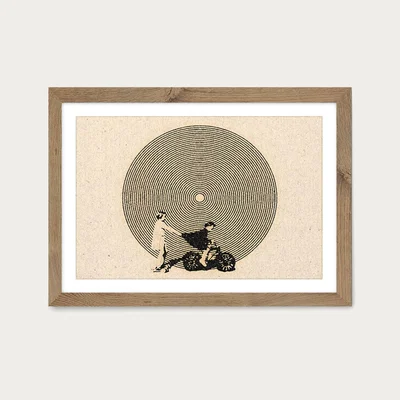 Bombinate.com Bonnie & Clyde Art Print Oak Frame