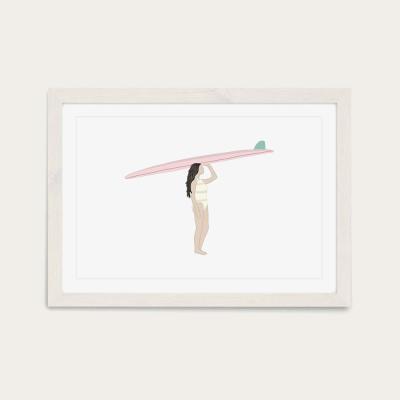 Bombinate.com Strawberry Art Print White Frame