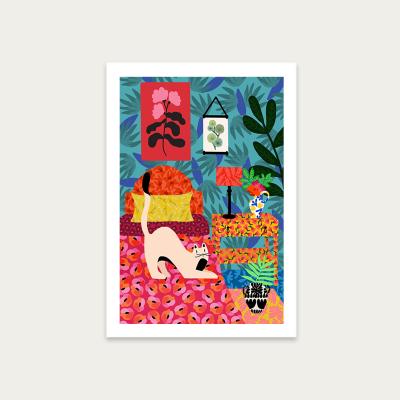 Bombinate.com My Cat At My Bed Art Print Unframed
