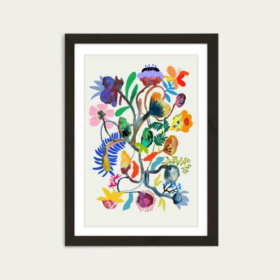 Bombinate.com Flowers Growing Everywhere Art Print Black Frame