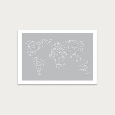 Bombinate.com Geometrical World – Grey Art Print Unframed