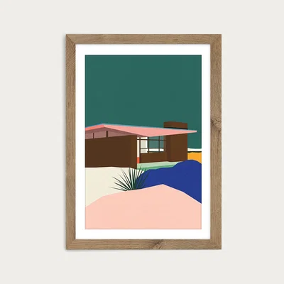 Bombinate.com Edris House E Stewart Williams Art Print Oak Frame