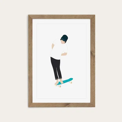 Bombinate.com Throwback Art Print Oak Frame