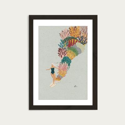 Bombinate.com Coral Slide Art Print Black Frame