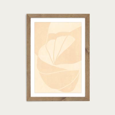 Bombinate.com Flourish No 02 - Peach Art Print Oak Frame