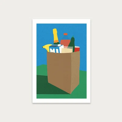 Bombinate.com Weekly Grocery Haul Art Print Unframed