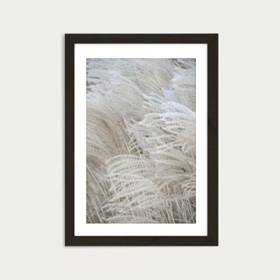 Bombinate.com White Beige Boho Dreams - Pampas Art Print Black Frame