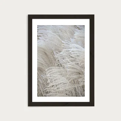 Bombinate.com White Beige Boho Dreams - Pampas Art Print Black Frame