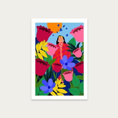 Bombinate.com Surrounded By Flowers Art Print Unframed