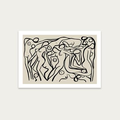 Bombinate.com Psychedelic Nudes II Beige Art Print Unframed