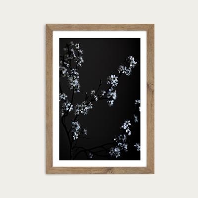 Bombinate.com Moody Flower Beauty Art Print Oak Frame