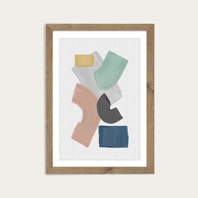 Bombinate.com Pastel Paint Blocks Art Print Oak Frame