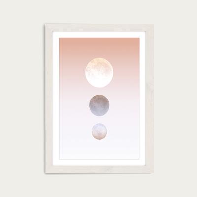 Bombinate.com Moon Triplet Art Print White Frame
