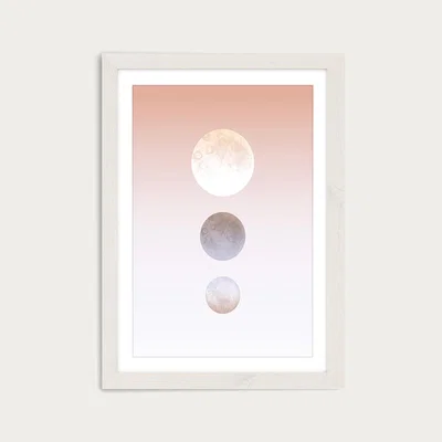 Bombinate.com Moon Triplet Art Print White Frame
