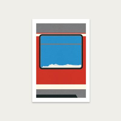 Bombinate.com Red Train Art Print Unframed
