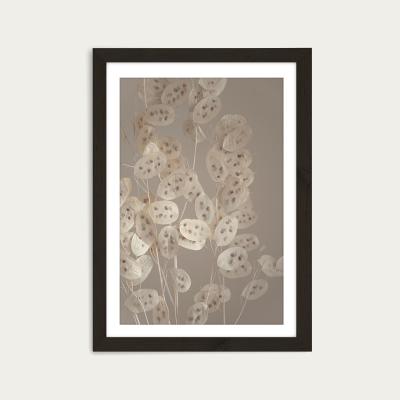 Bombinate.com Cream Grey Confetti Plant Art Print Black Frame