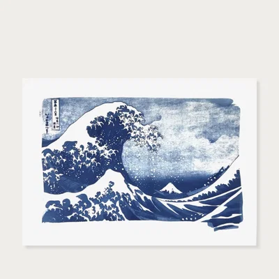 Bombinate.com The Great Wave off Kanagawa Handmade Cyanotype Art Print