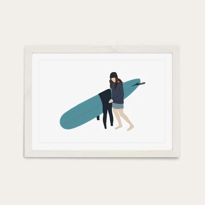 Bombinate.com Gower Girl Art Print White Frame