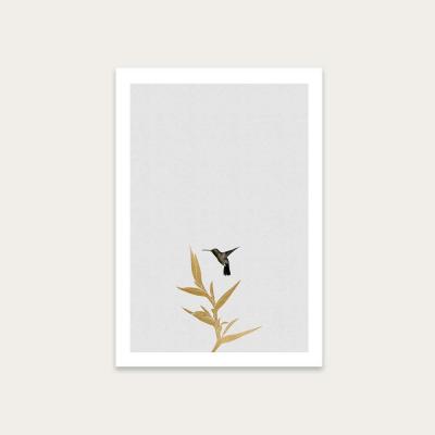 Bombinate.com Hummingbird & Flower II Art Print Unframed
