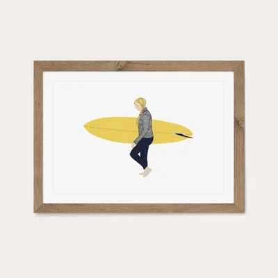 Bombinate.com Daisy Art Print Oak Frame