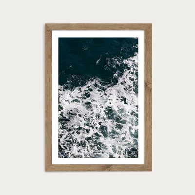 Bombinate.com Waves and Water Art Print Oak Frame