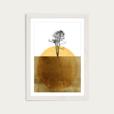 Bombinate.com Golden Ocean Art Print White Frame