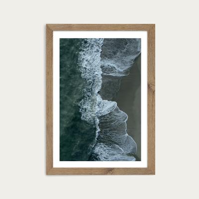 Bombinate.com Wild Waves Art Print Oak Frame