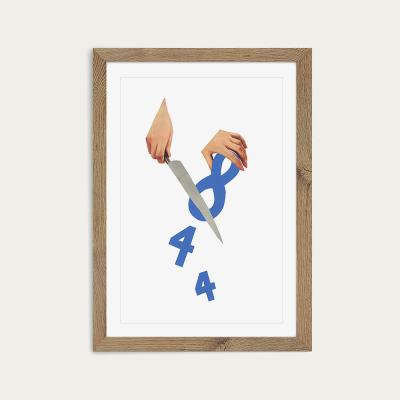 Bombinate.com Division Art Print Oak Frame