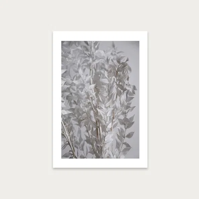 Bombinate.com White Sunny Leafs Art Print Unframed
