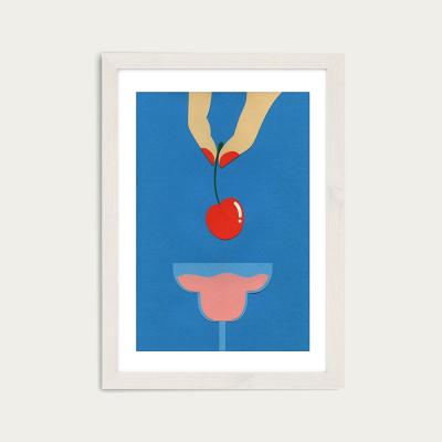 Bombinate.com Cherry Nails II Art Print White Frame