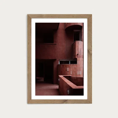 Bombinate.com Walden Red Art Print Oak Frame